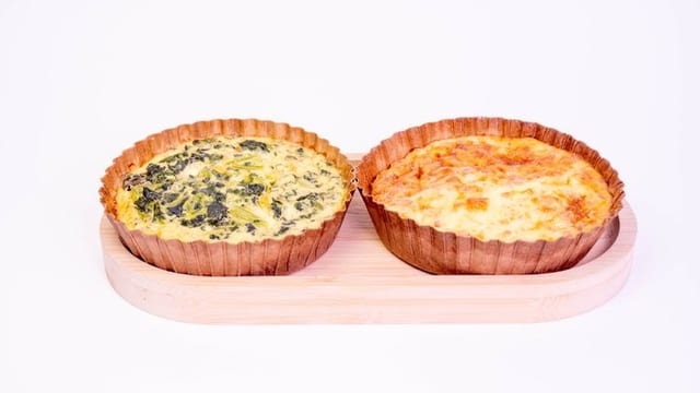 Diced Green Chile Feta Quiche.